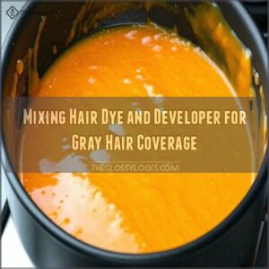 Mixing Hair Dye and Developer for Gray Hair Coverage