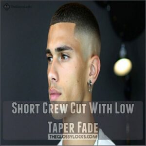 Short Crew Cut With Low Taper Fade