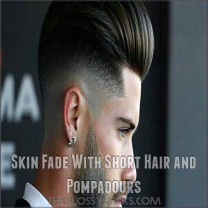 Skin Fade With Short Hair and Pompadours