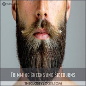 Trimming Cheeks and Sideburns