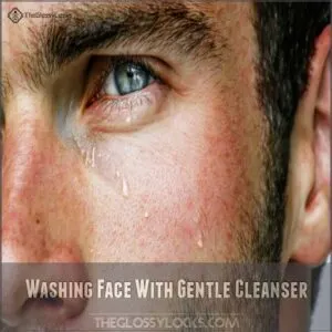 Washing Face With Gentle Cleanser