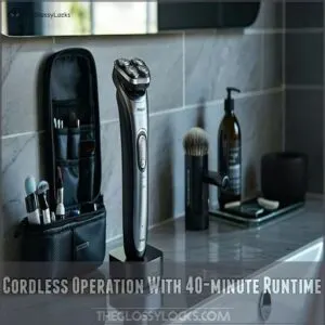 Cordless Operation With 40-minute Runtime