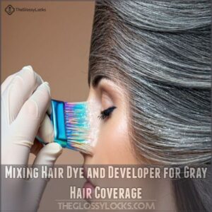 Mixing Hair Dye and Developer for Gray Hair Coverage