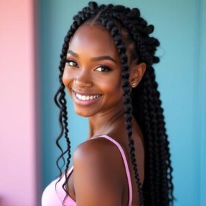 Classic Feed-in Braids With Curly Ends