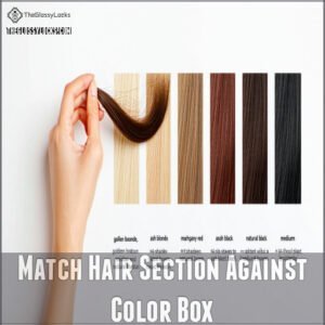 Match Hair Section Against Color Box