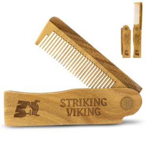 Striking Viking Folding Wooden Comb