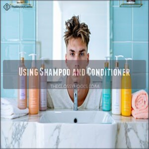 Using Shampoo and Conditioner