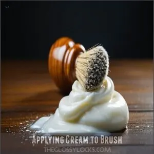 Applying Cream to Brush Applying Cream to Brush