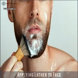 Applying Lather to Face Applying Lather to Face