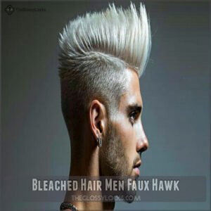 Bleached Hair Men Faux Hawk