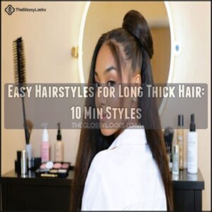 easy hairstyles for long thick hair