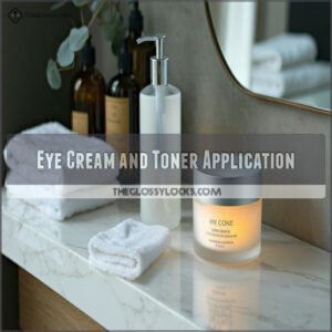 Eye Cream and Toner Application