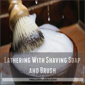 Lathering With Shaving Soap and Brush