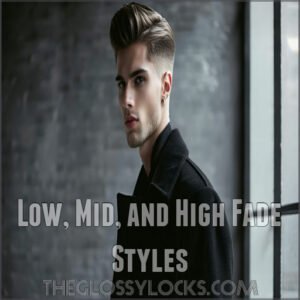 Low, Mid, and High Fade Styles