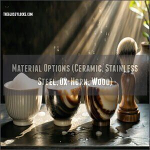 Material Options (Ceramic, Stainless Steel, Ox-Horn, Wood)