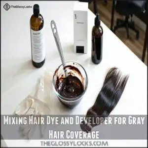 Mixing Hair Dye and Developer for Gray Hair Coverage