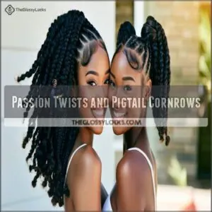 Passion Twists and Pigtail Cornrows Passion Twists and Pigtail Cornrows