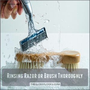 Rinsing Razor or Brush Thoroughly