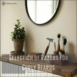 Selection of Razors for Curly Beards