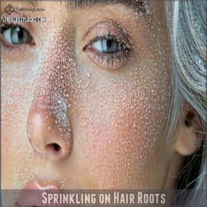 Sprinkling on Hair Roots