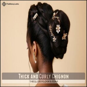 Thick and Curly Chignon