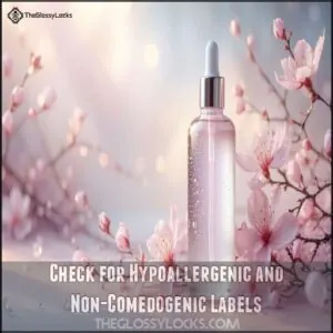 Check for Hypoallergenic and Non-Comedogenic Labels Check for Hypoallergenic and Non-Comedogenic Labels