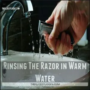 Rinsing The Razor in Warm Water Rinsing The Razor in Warm Water