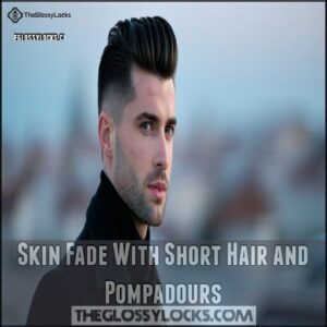 Skin Fade With Short Hair and Pompadours