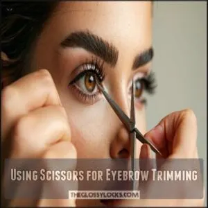 Using Scissors for Eyebrow Trimming