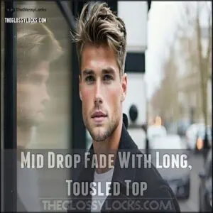 Mid Drop Fade With Long, Tousled Top