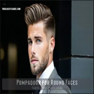 Pompadour for Round Faces