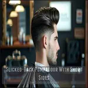 Slicked-Back Pompadour With Short Sides
