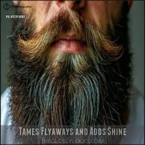 Tames Flyaways and Adds Shine Tames Flyaways and Adds Shine