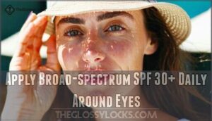 apply broad-spectrum spf 30+ daily around eyes
