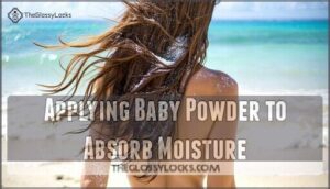 applying baby powder to absorb moisture