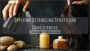 applying detangling sprays and conditioners applying detangling sprays and conditioners