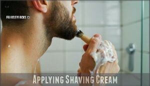applying shaving cream