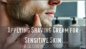 applying shaving cream for sensitive skin