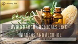 avoid harsh chemicals like parabens and alcohol