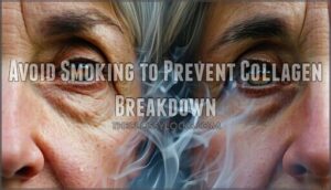 avoid smoking to prevent collagen breakdown