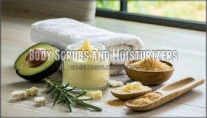 body scrubs and moisturizers