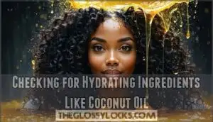 checking for hydrating ingredients like coconut oil