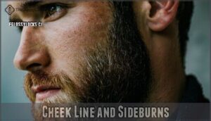 cheek line and sideburns