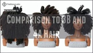 comparison to 3b and 4a hair