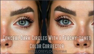 conceal dark circles with a peachy-toned color corrector