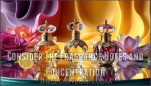 consider the fragrance notes and concentration