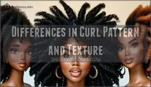 differences in curl pattern and texture differences in curl pattern and texture