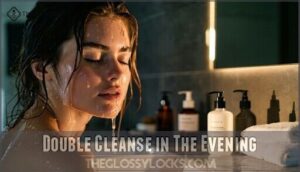 double cleanse in the evening