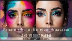 effectively removes waterproof mascara and long-wearing makeup