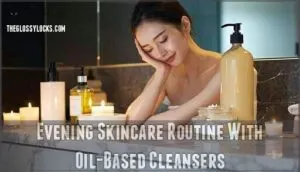 evening skincare routine with oil-based cleansers